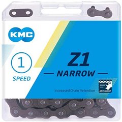 Велосипедная цепь KMC Z1 Narrow 1 скорость + замок