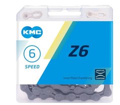 Велосипедная цепь KMC Z6 с замком, 6 скоростей