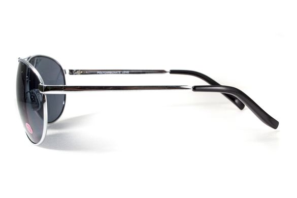Окуляри біфокальні (захисні) Global Vision Aviator Bifocal (+2.5) (gray), чорні біфокальні лінзи в металевій оправі
