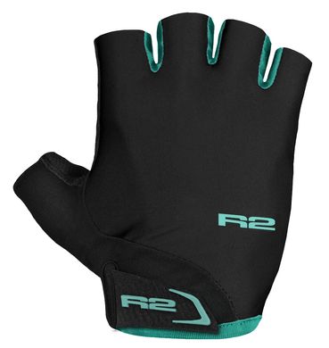 Велоперчатки R2 Riley цвет черный/мятно-зеленый размер XS