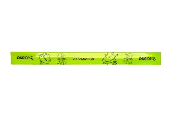 Світловідбивний браслет, флікер ONRIDE Дракончики 3х34 см, Зелений