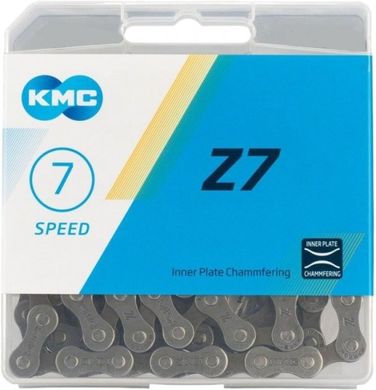 Велосипедний ланцюг KMC Z7, 6/7 швидкостей (з'єднувальний пін у комплекті)