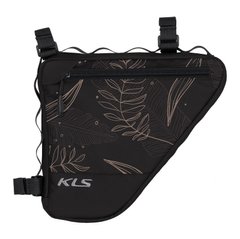 Сумка в треугольник рамы KLS Wedge 023, черный, дизайн-цветы