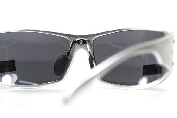 Окуляри захисні Global Vision BAD-ASS-2 Silver (gray) чорні в сріблястій металевій оправі
