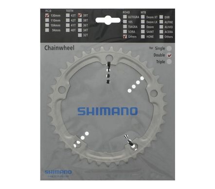 Зірка шатунів Shimano FC-4600 TIAGRA, 39 зубів, срібляста (5-лапка)