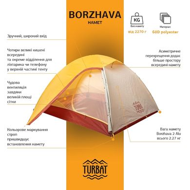 Намет Turbat BORZHAVA 2 ALU yellow - жовтий
