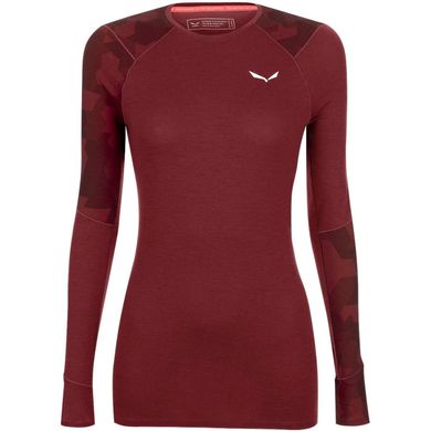 Термофутболка женская Salewa CRISTALLO WARM AMR W L/S TEE - 40/34 (XS) - бордовый